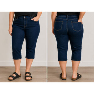 St. John’s Bay Denim Capri Jeans Plus Size 20W Dark Wash